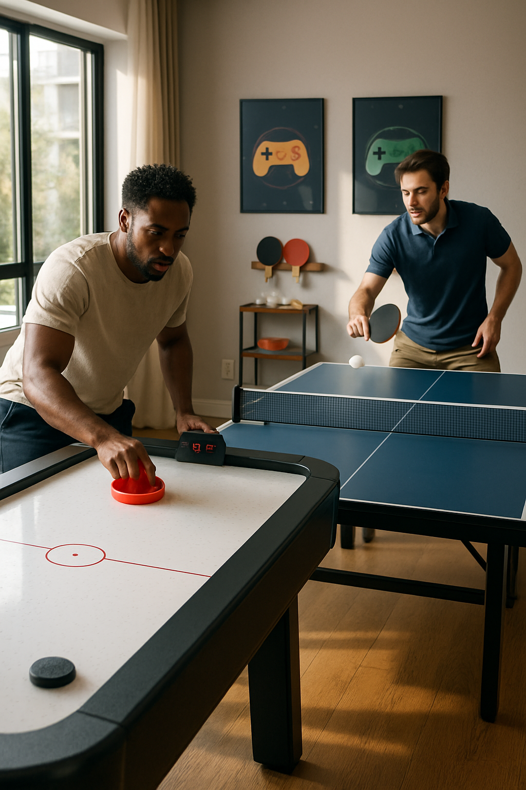 Lee más sobre el artículo Mesas recreativas: guía experta para elegir entre mesa de aire (air hockey) y mesa de ping pong (tenis de mesa)